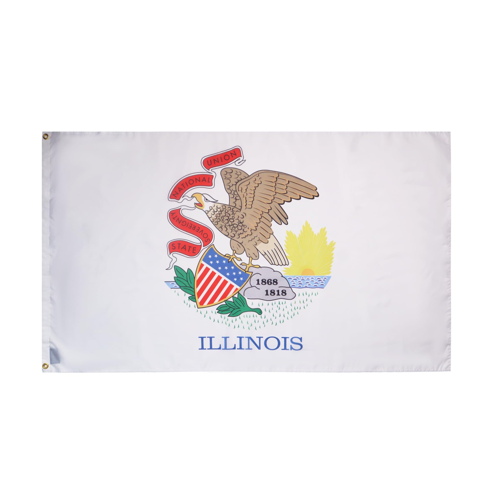 AZ FLAG - Illinois Flag - 2x3 Ft - 100D Polyester Us State Of Illinois Banner with Two Metal Grommets - Fade Resistant - Vivid Colors - 2' x 3' Feet - 90x60 Cm — image 1