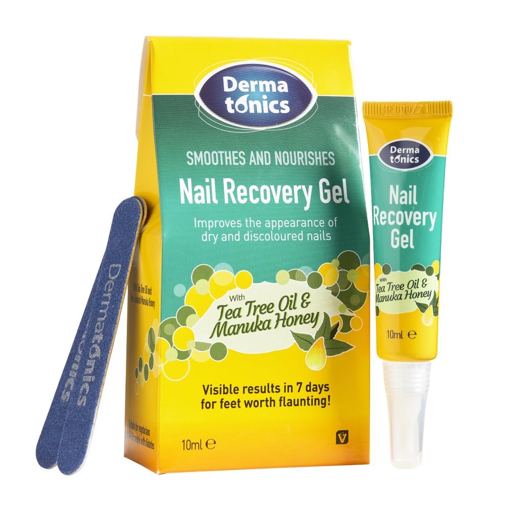 Dermatonics Nail Recovery Gel | Improves the Appearance of Dry & Discoloured Nails | With Tea Tree Oil & Manuka Honey | Visible Results in 7 Days | 10ml