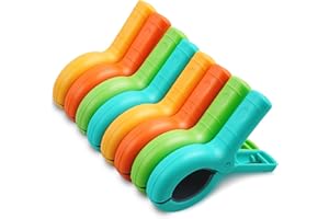 DAPUTE 8 Pack Beach Towel Clips for Beach Chairs - Jumbo Size Beach Chair Clips for Pool Lounge Chairs, Cruise Essentials, Securely Hold Beach Towels, Blankets, Tent, Travel Vacation Must Have
