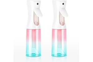 Zuhose Spray Bottle for Hair (6.8OZ /200ML) Continuous Ultra Fine Mist Sprayer for Hair, Salons, Barber, Plants, Skin Care, Cleaning 2 Pack GRADIENT PINK BLUE