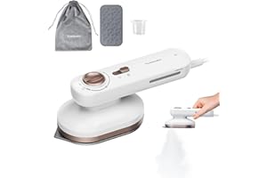 Newbealer Travel Iron for Clothes, Dual Voltage 100-240V, 490W, Mini Dry Iron with 3 Temp Settings, Horizontal Steamer Only, 