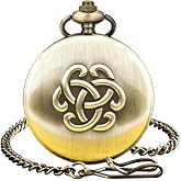 RNONDRY Vintage Mens Pocket Watches with Chain & Necklace for Women Men | Retro antique analog pocketwatch, Accurate timekeeping,With gift box 1 chain 1 necklace & battery,Great value,Costume & daily