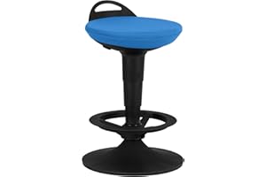 LEARNITURE Adjustable-Height Padded Lab Stool - Brilliant Blue