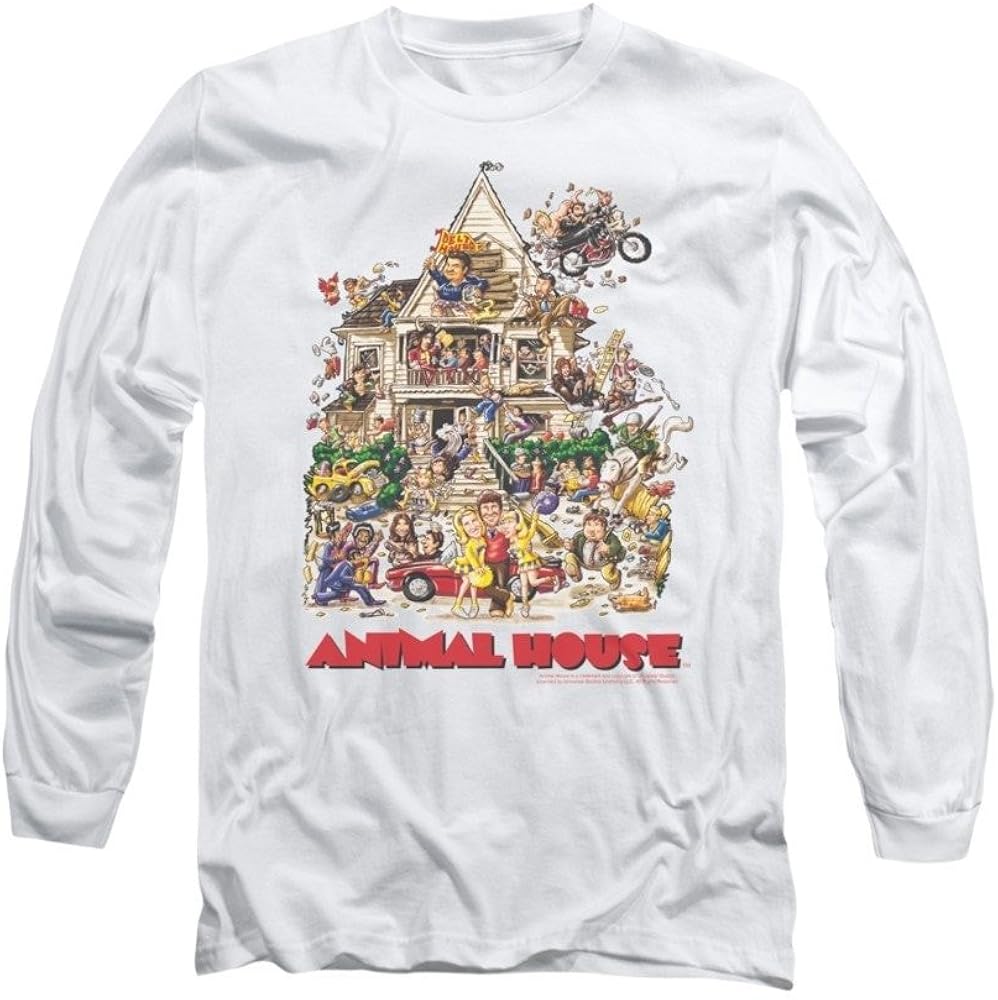 Animal House Poster Art Adult Long Sleeve TShirt L White