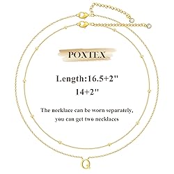 Poxtex Dainty Initial Q Necklace for Women