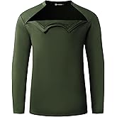 KGGEOO Fleece Lined Unisex Chemo Shirts for Port Access Long Sleeve Shoulder Surgery Zippers Off Shirt Thermal Dialysis Shirt