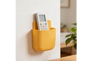 1 Pcs Remote Control Storage Box Organizer Holder for Living Room Desk Bedside Sofa Home Organization for Women Men(Yellow)