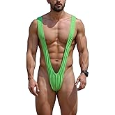 HYIJCSUC Men Mankini Swimsuit V Sling Bathing Suit Sexy Lingerie Men's Borat Style Stretch Sexy Underwear Strap Thongs Green