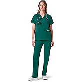 Jaanuu UltraLAST Essential Performance Women’s 6-Pocket Scrub Set – 4-Way Stretch, Adjustable Waist, Top & Pants