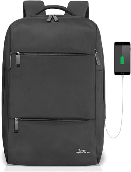 Amazon Co Jp ビジネスリュック メンズ スクエア Pcリュック Usb 大容量 15 6インチpc対応パソコンバッグ 通勤 通学 出張 バックパック Tonsun 黒 パソコン 周辺機器