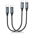 CableCreation USB C to USB C MacBook Charger Cord [240W 1FT 2-Pack], iPhone 16 15 Type C Fast Charging Cable, 5A Braided USB-C Charger Cable for 140W/100W/60W MacBook, iPad, Galaxy, Pixel, Steam Deck