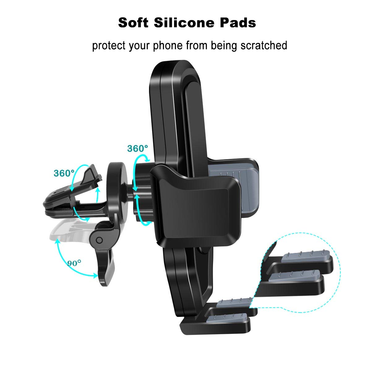 Car Phone Mount, Air Vent Cell Phone Holder for Car Universal Gravity Automatic Clip Locking Car Phone Holder Cradle Compatible with iPhone Xs MAX/XR/X/8/8Plus/7/7Plus/6s, Galaxy S10/S9/S8 LG Pixel