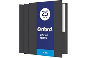 Oxford Twin Pocket Folders, Letter, Black, 25/Box