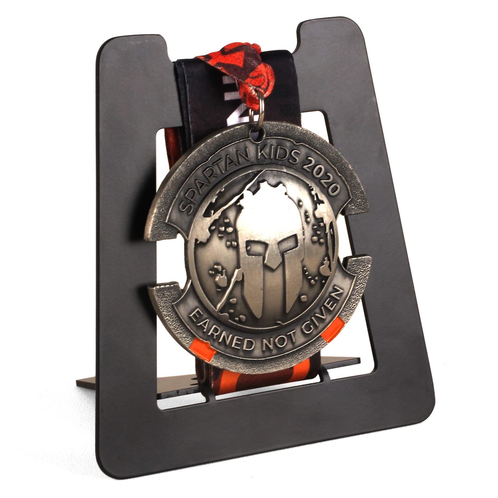 Single Medal Holder Hanger Display Rack, Tabletop Medals Ribbon Rack for Marathon Gymnastics Karate Sports Military Award Insignia Badge - Black Matt