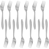 Royal 12-Piece Mini Dessert Forks Set - 18/10 Stainless Steel, 6.0" Mirror Polished Flatware Utensils - Great for Tastings, C