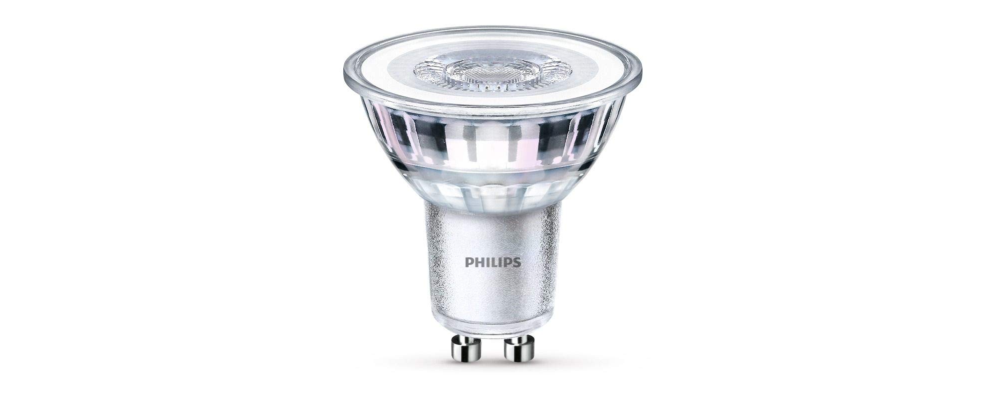 Philips LED Classic Cool White Spot Light, Glass, GU10, 4.59 W, Pack of 3