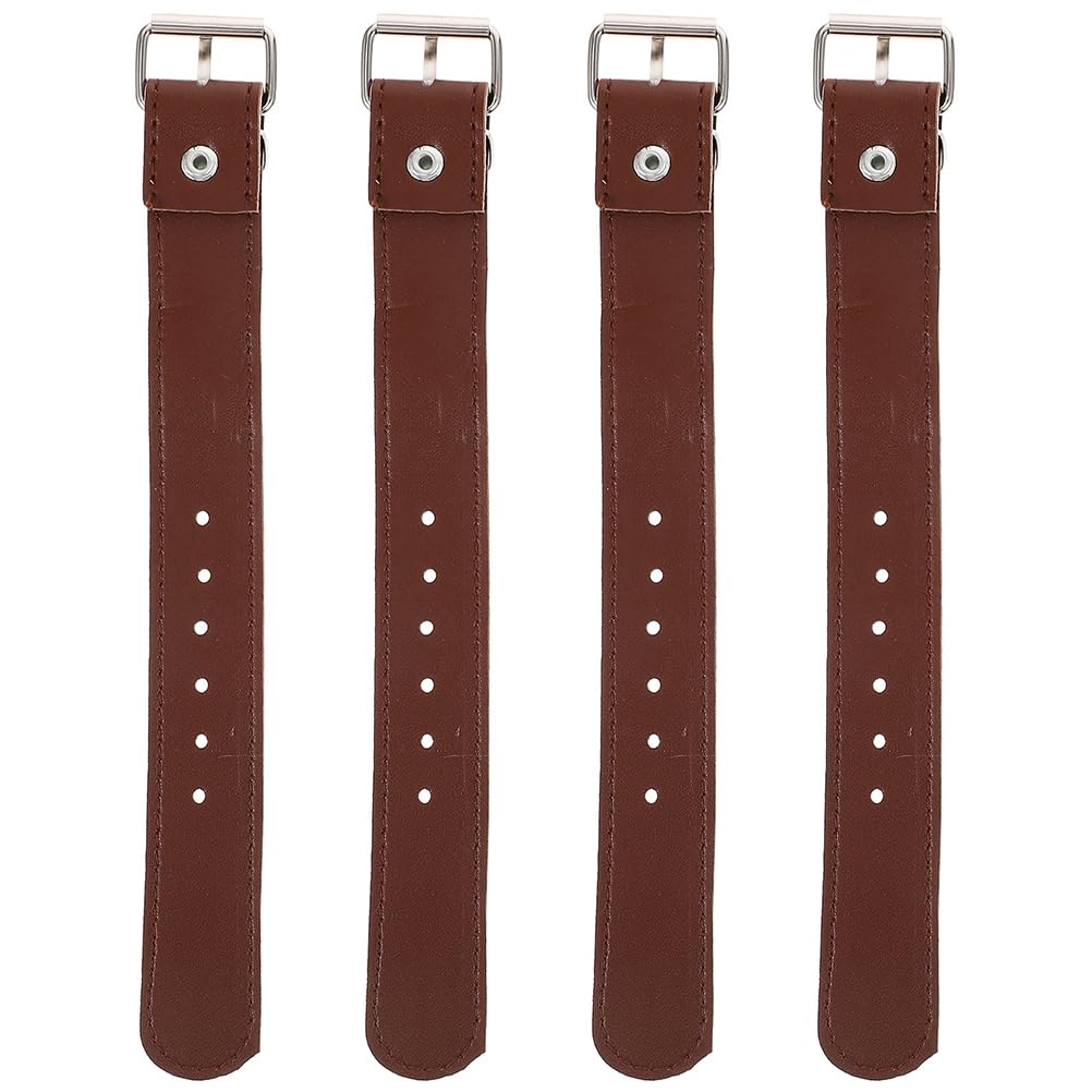 Sosoport 2 Pair Bike Basket Straps Bike Leather Straps Adjustable Leather Straps Bike Rack Straps Vintage Cycling Basket Front Handlebar Basket Strap