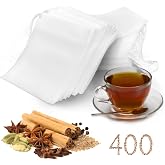 400Pcs Tea Filter Bags, Disposable Tea Filter Bags for Loose Leaf Tea from Safe Natural Materials, With Drawstring, Empty Tea