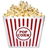 TheLeague Large Plastic Popcorn Container/Bucket- 8.75" wide X 7.25" deep