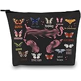 BLUPARK Singer Merch Music Lover Fans Gifts Singer Makeup Bag Fashion Album Inspired Gift Singer Album Inspired Gift Singer Toiletry Bag (MB, Black Butterfly Bag)