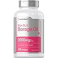 Horbäach Borage Oil Capsules 2000 mg | 120 Softgels | 320mg of GLA | Cold Pressed Seed Oil Supplement