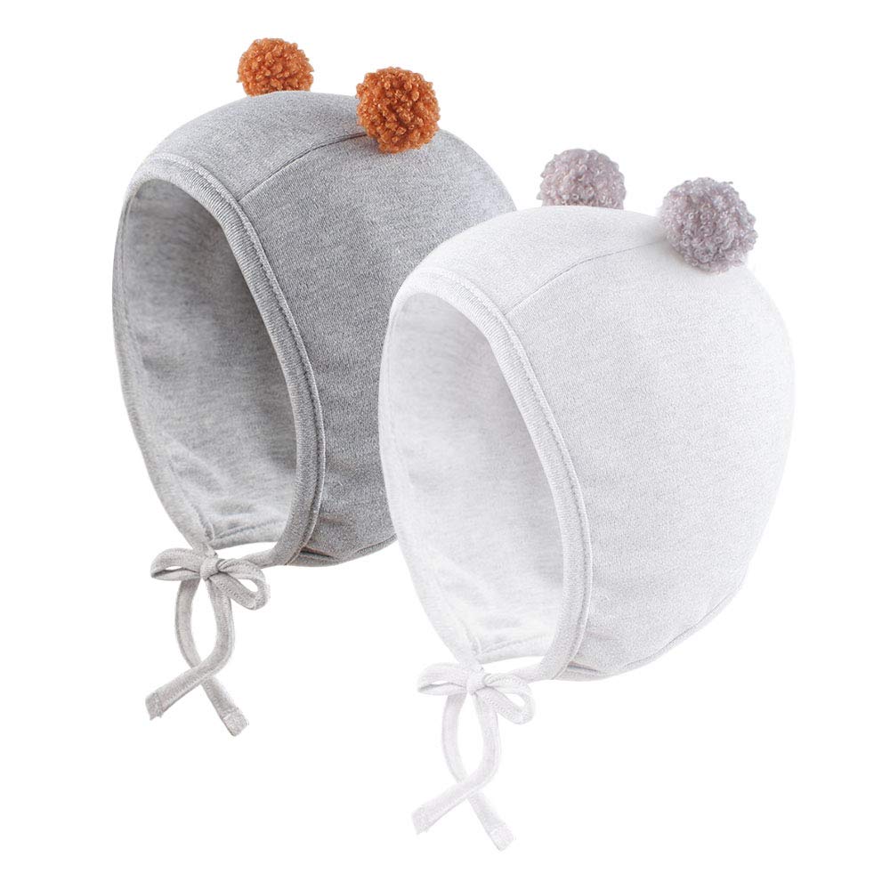 Newborn Baby Hospital Hat Infant Set Head Cap Lovely Ears Belt Beanie 0-6Months