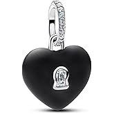 Qulmlxis Gold Heart Family Charms Bead for Bracelets and Necklaces Jewelry Charm for Women Valentine Mother's Day