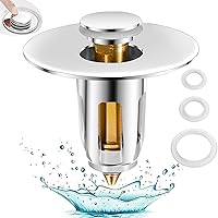 Basin Pop Up Drain Filter Universal Pop Up Sink Stoppers for Bathroom Sink Drain Stopper with Filter Basket & 3 Rubber…