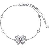 AOBOCO Breast Cancer Awareness Bracelet Sterling Silver Butterfly/Dragonfly Pink Ribbon Bracelet Breast Cancer Survivor Gift for Women
