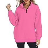 ROYLAMP Women's Oversized Hoodie Half Zip Sweatshirt Long Sleeve Fleece Pullover Tops for Teen Girls