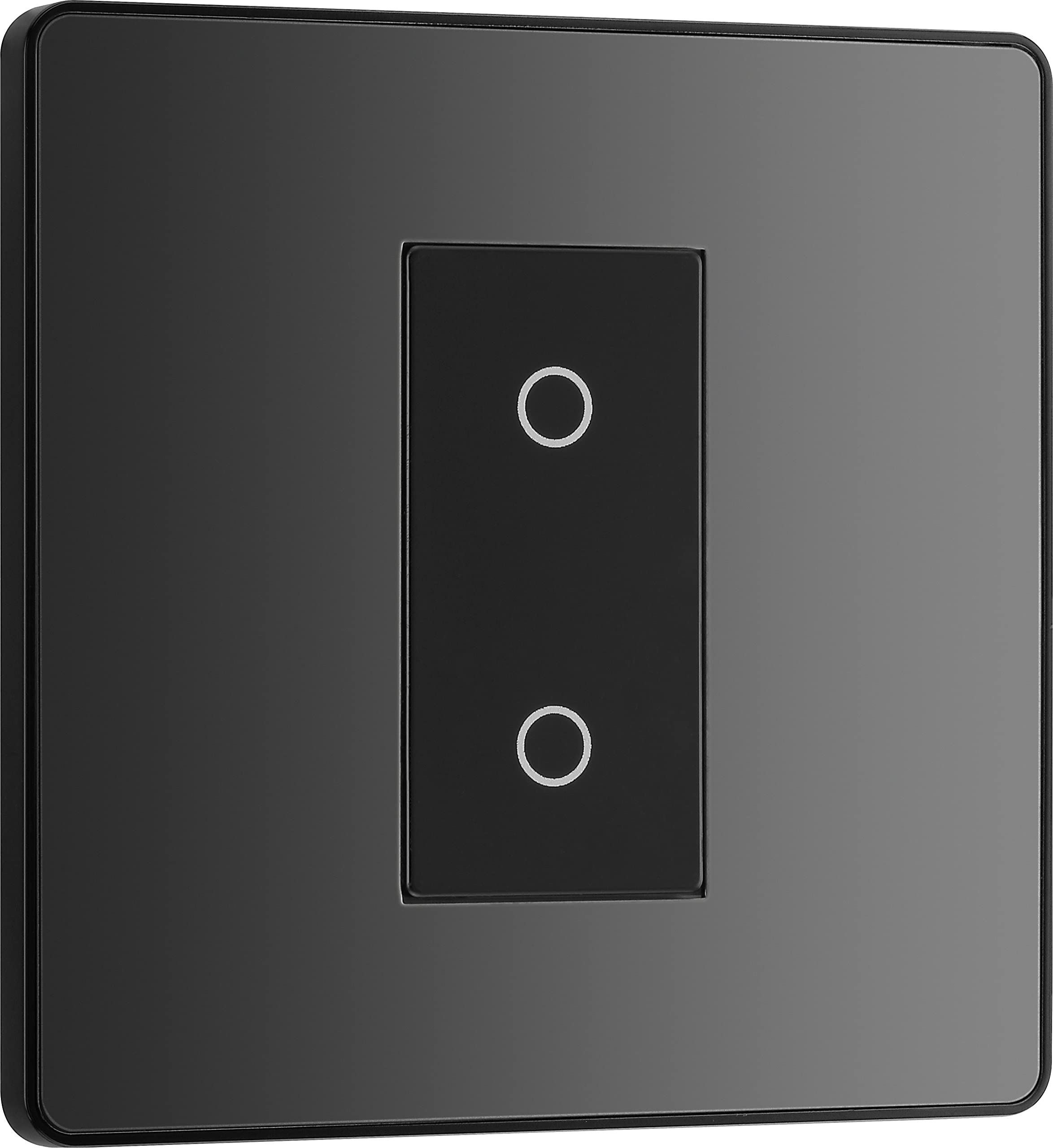 BG Electrical Single Master/Primary Touch Dimmer Wall Light Switch, 2-Way, Trailing Edge, Screwless Front Plate, Evolve, Black Chrome, 200W, PCDBCTDM1B