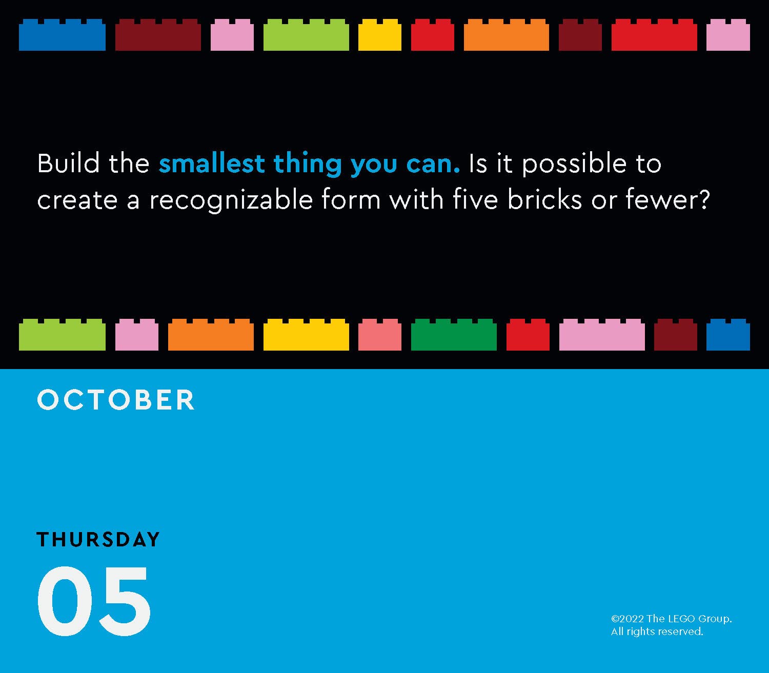 Lego October 2023 Calendar 2023 Lego Daily Builds Calendar: Blais, Alexander: 9781797218427:  Amazon.com: Books