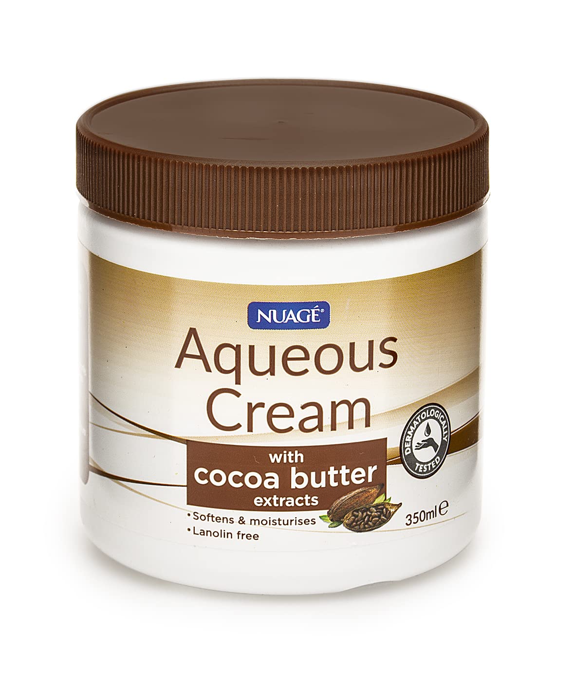 Nuagé Aqueous Cream with Cocoa Butter Extracts | Cocoa Butter Enriched Moisturising Cream for Softening and Hydrating Skin Dermatologically Tested (350ml)
