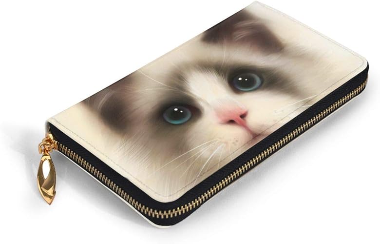 Amazon 財布 長財布 かわいい ラグドール猫柄 本牛革 レディース メンズ カードケース ラウンドファスナー 小銭入れ 磁気防止 大容量 スマホ入れ可 ウォレット 北欧 誕生日プレゼント Lpyrose 財布