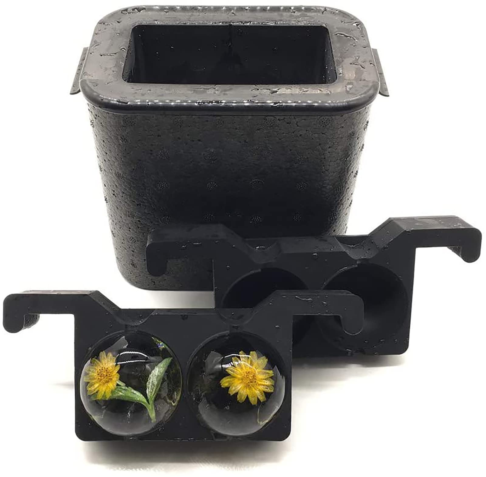 Crystal Clear Ice Ball Maker, Silicone Ice Maker Machine, Large Ice Spheres for Whiskey with 2 X 2.36in Ball Capacity, Ice Ball Maker for Homemade DIY