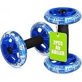 SEWACC Dual Wheel Ab Roller, Core Trainer with Non-Slip Handles | Stable abdominal workout equipment for home gym fitness, designed for core training with durable non-slip handles