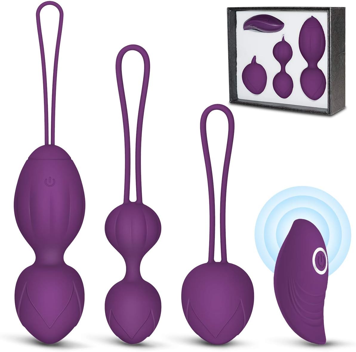 Kegel Balls for Tightening, Ben Wa Balls for Women Pelvic Floor Strengthening Device and Bladder Control Exerciser (Purple, 3 Balls): Health & Personal Care