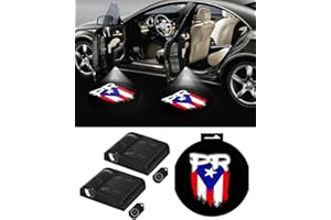 IITA 2PCS Car Door Lights Logo Projector for Puerto Rico PR,Puerto Rico Flag Courtesy Ghost Shadow Welcome Door Lamp Fit All Cars