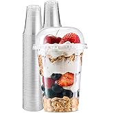 Green Direct Clear Plastic Cups with Lids - 9 oz Disposable Cups for Ice Coffee, Bubble Boba Tea, Cold Drinks, Smoothies - Pack of 50