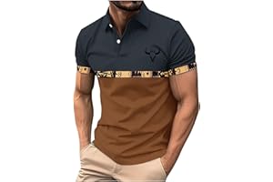 Mens Vintage Print Shirts Casual Short Sleeve Button Lapel Tops Summer Comfy Gym Blouse Workout Sport Running Shirt
