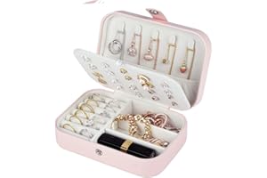 Jewelry Box, Travel Jewelry Organizer Cases with Doubel Layer for Women’s Necklace Earrings Rings and Travel Accessories…