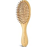 GAVIVOL Bamboo Hair Brush for Hair Growth Natural Bamboo Bristles Detangling Wooden Paddle Hairbrush for Scalp Massaging Ergonomic Handle Ideal for Women Men and Kids Suitable for All Hair Types