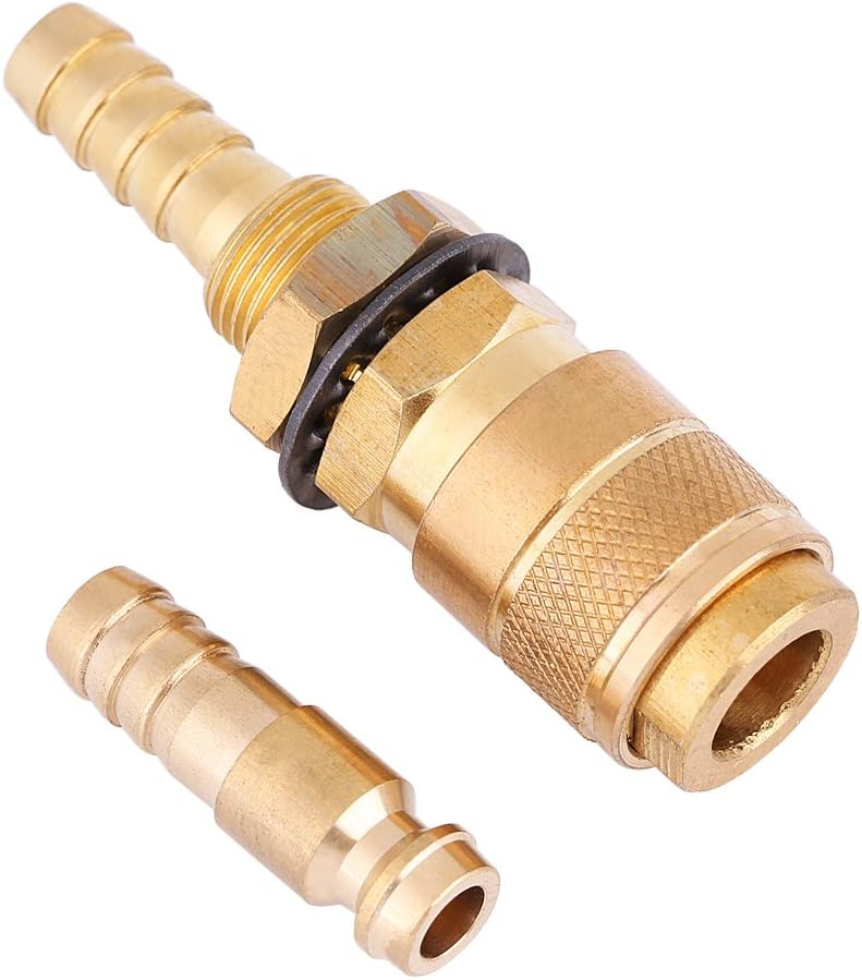 Water Cooled Gas Adapter Quick Connector Fitting for MIG TIG Welder Torch (Brass), Gold, M8 - Image 3