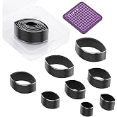 Yizzvb 8 Pcs Leather Cutter Tool Circle Leather Cutter Leathers Punch Set | Leather Punch Set, 20 25 30 35 40 45 50 55mm High Carbon Steel Multiple Shapes Hollow Punching Tools for DIY Cutter Craft
