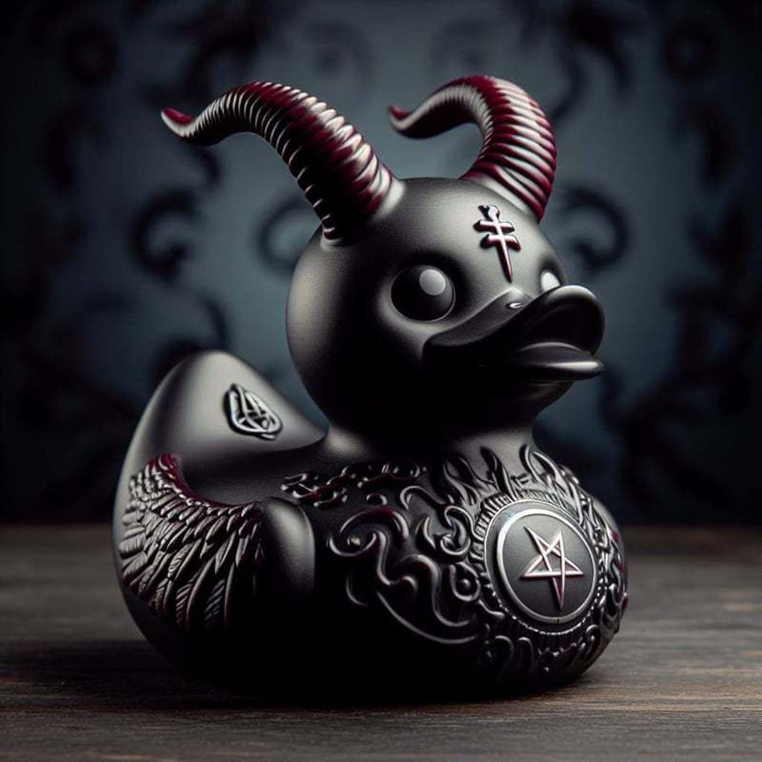 Doraler Early, Satan Duck Figurines Statues,Gothic Ducks Home Decor, Quirky Punk Ducky Resin Sculpture Halloween Decor Ornaments Collectible Figures,Merry for Her Him Dad Mum
