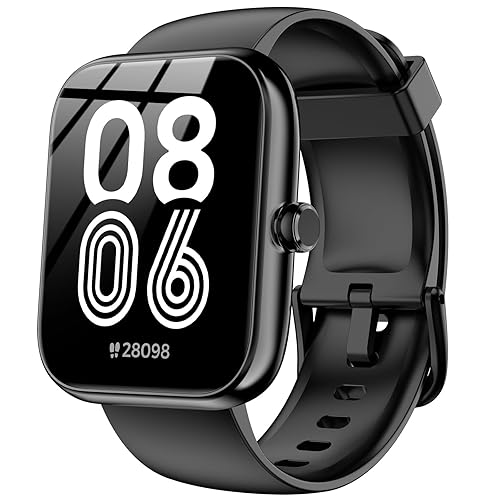 Smart Watch with Alexa & Bluetooth Calls, 1.83" HD Fitness Tracker for Men Women, IP68 Waterproof, 120+ Workout Modes, 24/7 Heart Rate/Sleep Tracking, iOS Android Phones Compatible (Black)