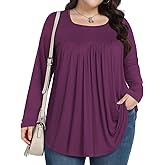 PEVRL Womens Plus Size Tops Long Sleeve Shirts 2025 Fall Tunic Blouses 1X-5X