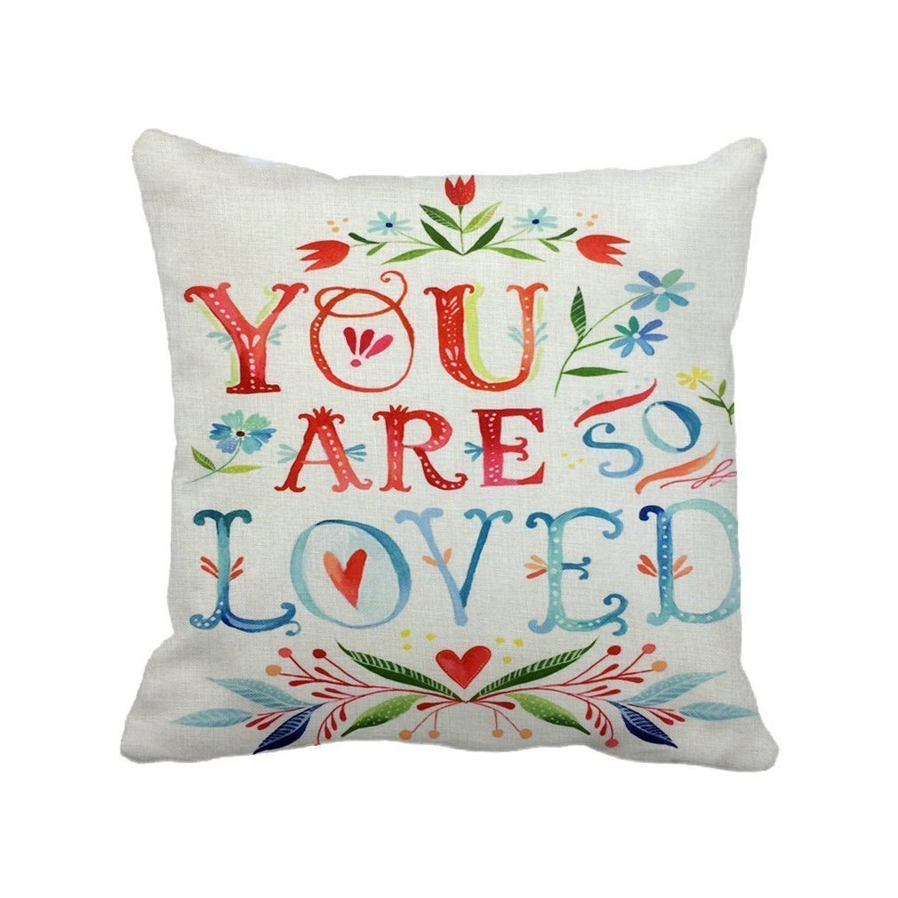Pillow "You are so loved" Throw Pillow Cover, Onker Cotton Linen