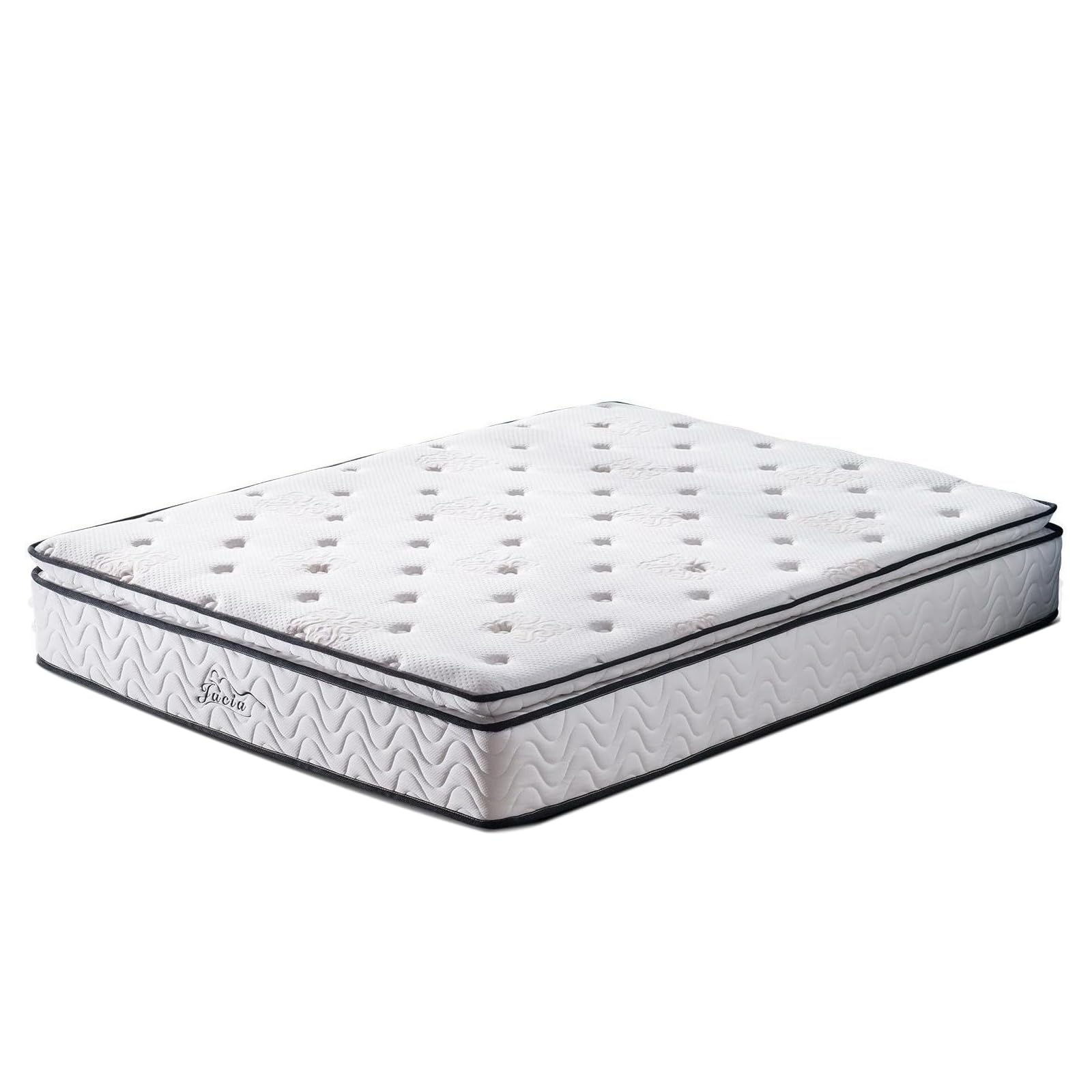 Jacia House Queen Mattress 11.4 Inch Pillow Top Pocket Spring Hybrid Mattress, Memory Foam Innerspring Firm Bed in a Bag