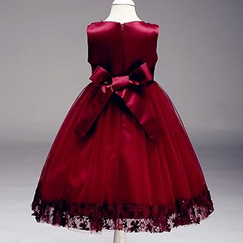 wine red flower girl dresses